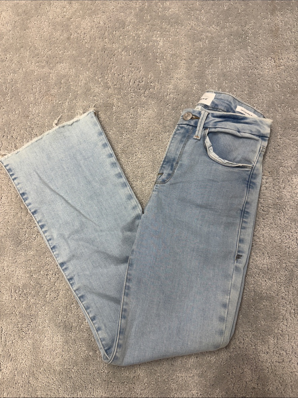 Frame Denim Light Blue Le Crop Mini Boot Jeans